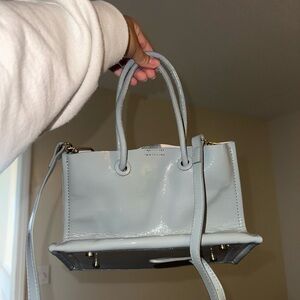 Zara Light Blue Patent Mini Satchel